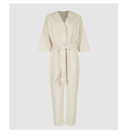 ALLSAINTS Mira Utility Denim Jumpsuit Natural White Size 4 - Picture 5 of 14